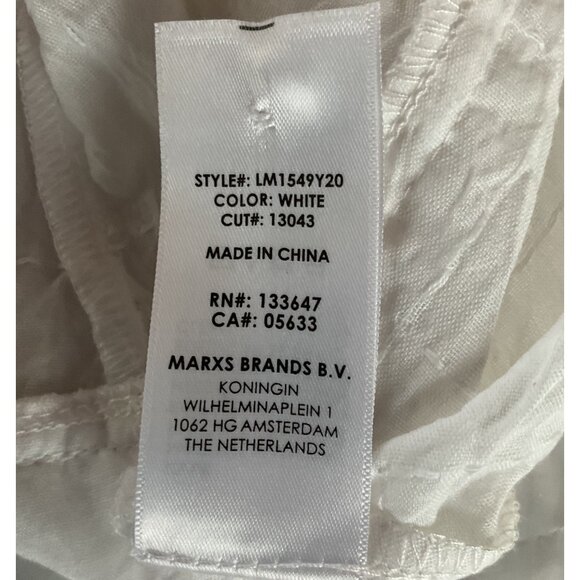 NWT Liverpool Womens Ruffled Hem White Top Size L Lightweight Cotton Blend NEW - Picture 12 of 13